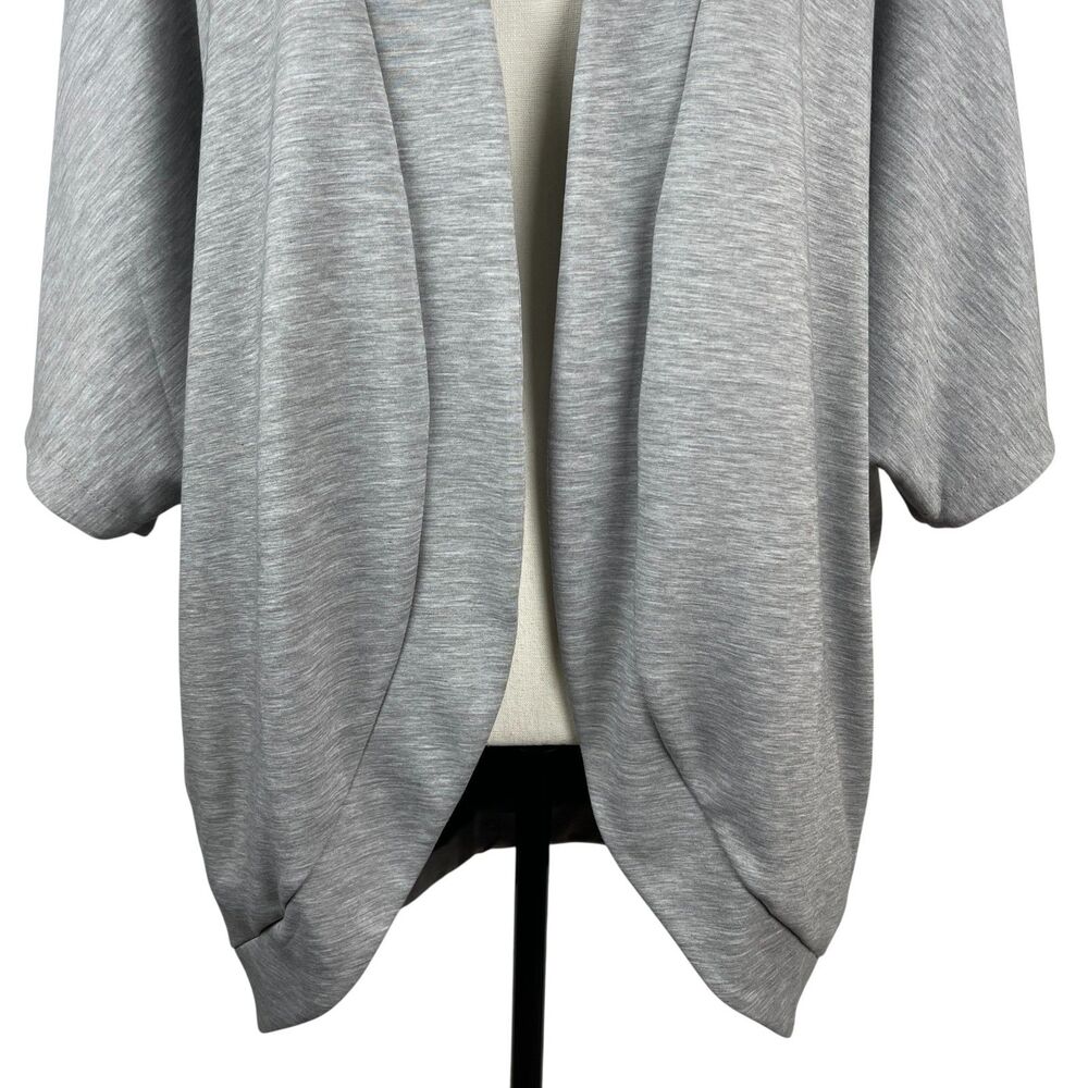 White House Black Market WKND Open Front Cardigan One Size Gray Short Sleeve - Picture 3 of 12
